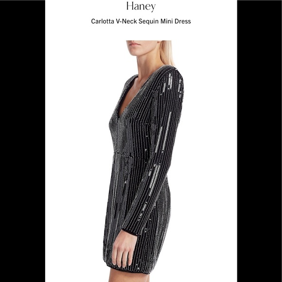 Haney Carlotta V-Neck Sequin Mini Dress - Picture 5 of 13